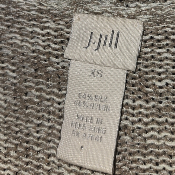 J. Jill Taupe Long Sweater Size XS Silk Blend - Picture 6 of 9